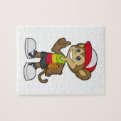 Affe als Basketballspieler mit Basketball Puzzle (Horizontal)