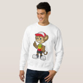 Affe als Basketballspieler mit Basketball Sweatshirt (Vorne ganz)
