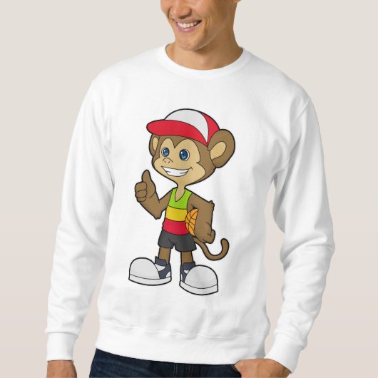 Affe als Basketballspieler mit Basketball Sweatshirt (Vorderseite)