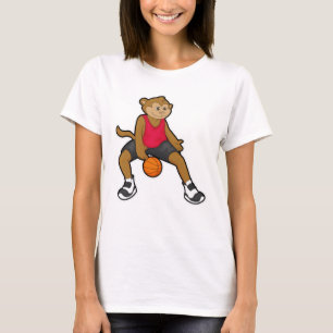 Affe als Basketballspieler mit Basketball T-Shirt