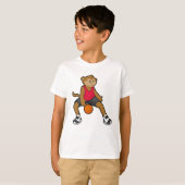 Affe als Basketballspieler mit Basketball T-Shirt (Vorne ganz)