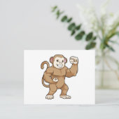Affe als Bodybuilder beim Bodybuilding Postkarte (Stehend Vorderseite)
