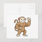 Affe als Bodybuilder beim Bodybuilding Postkarte (Vorne/Hinten)
