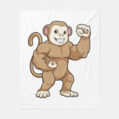 Affe als Bodybuilder in der Bodybuilding Fleecedecke (Vorderseite)