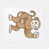 Affe als Bodybuilder in der Bodybuilding Fleecedecke (Vorderseite (Horizontal))