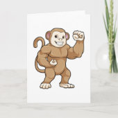 Affe als Bodybuilder in der Bodybuilding Karte (Vorderseite)