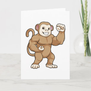 Affe als Bodybuilder in der Bodybuilding Karte