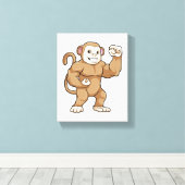 Affe als Bodybuilder in der Bodybuilding Leinwanddruck (Insitu (Holzboden))