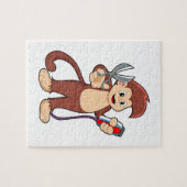 Affe als Friseur mit Schere & Razor Puzzle (Horizontal)