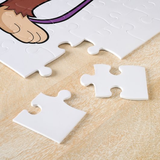 Affe als Friseur mit Schere & Razor Puzzle (Seite)