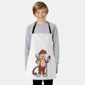 Affe als Friseur mit Schere & Razor Schürze (Getragen)