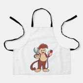 Affe als Friseur mit Schere & Razor Schürze (Vorderseite)