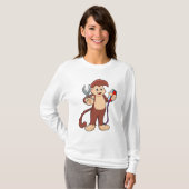 Affe als Friseur mit Schere & Razor T-Shirt (Vorne ganz)