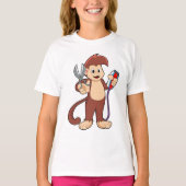 Affe als Friseur mit Schere & Razor T-Shirt (Vorderseite)