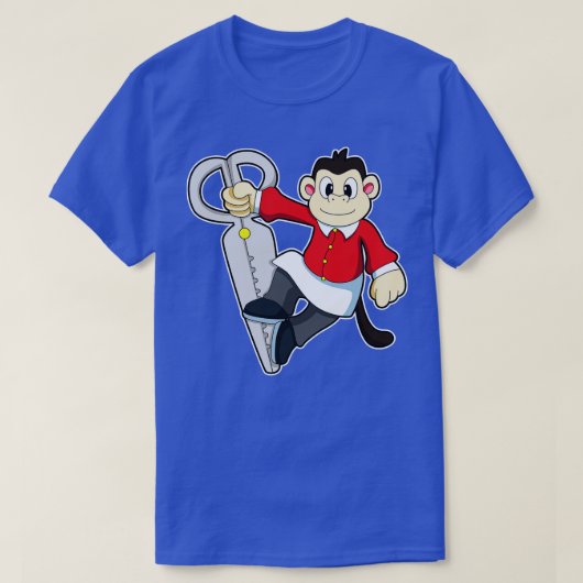 Affe als Friseur mit Schere T-Shirt (Design vorne)