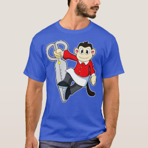 Affe als Friseur mit Schere T-Shirt