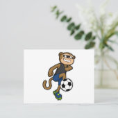Affe als Fußballspieler im Fußball Postkarte (Stehend Vorderseite)