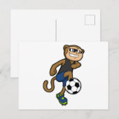 Affe als Fußballspieler im Fußball Postkarte (Vorne/Hinten)
