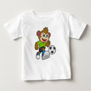 Affe als Fußballspieler mit Fußball Baby T-shirt
