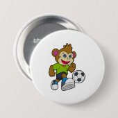 Affe als Fußballspieler mit Fußball Button (Vorne & Hinten)