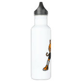 Affe als Fußballspieler mit Fußball Edelstahlflasche (Links)