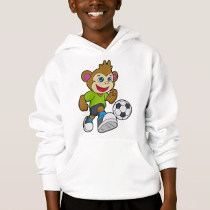 Affe als Fußballspieler mit Fußball Hoodie