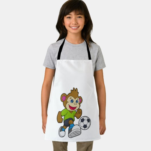 Affe als Fußballspieler mit Fußball Schürze (Insitu)