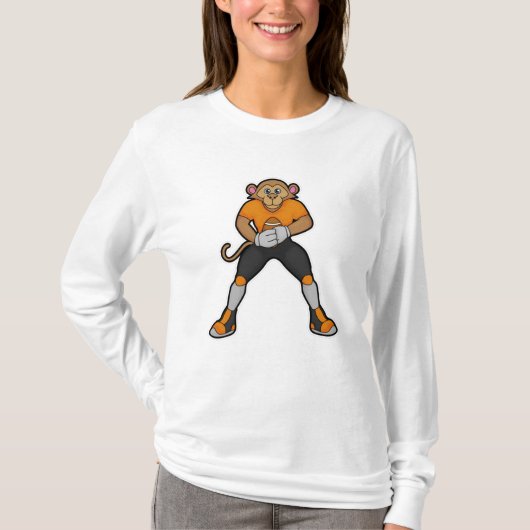 Affe als Fußballspieler mit Fußball T-Shirt (Vorderseite)