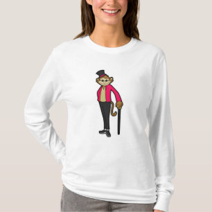 Affe als Gentleman mit Hut & Walking-Stick T-Shirt