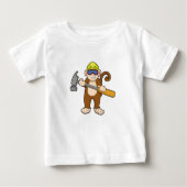 Affe als Handwerker mit Hammer Baby T-shirt (Vorderseite)