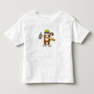 Affe als Handwerker mit Hammer Kleinkind T-shirt