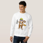 Affe als Handwerker mit Hammer Sweatshirt (Vorne ganz)
