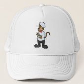 Affe als Koch mit Schüssel Truckerkappe (Vorderseite)