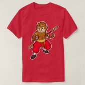 Affe als Krieger mit Stabschef T-Shirt (Design vorne)