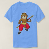 Affe als Krieger mit Stabschef T-Shirt (Design vorne)