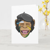 Affe als Maler Karte (Gelbe Blume)