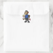Affe als Maler mit Pinsel und Pinsel Quadratischer Aufkleber (Tasche)