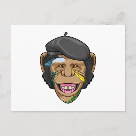 Affe als Maler Postkarte (Vorderseite)