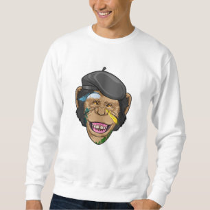 Affe als Maler Sweatshirt