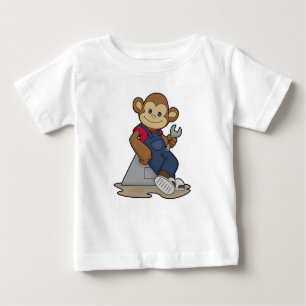 Affe als Mechanik mit Schlüssel Baby T-shirt