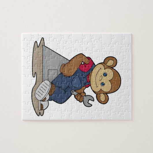 Affe als Mechanik mit Schlüssel Puzzle (Horizontal)