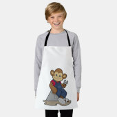 Affe als Mechanik mit Schlüssel Schürze (Getragen)