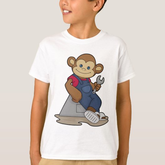 Affe als Mechanik mit Schlüssel T-Shirt (Vorderseite)