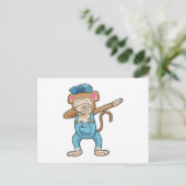 Affe als Mechaniker beim Hip Hop Dance Dab Postkarte (Stehend Vorderseite)