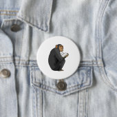 Affe als Nerd mit Buch Button (Beispiel)