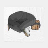 Affe als Nerd mit Buch Fleecedecke (Vorderseite (Horizontal))