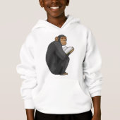 Affe als Nerd mit Buch Hoodie (Vorderseite)