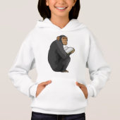 Affe als Nerd mit Buch Hoodie (Vorderseite)