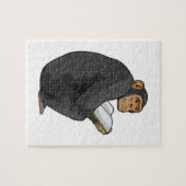 Affe als Nerd mit Buch Puzzle (Horizontal)