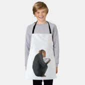 Affe als Nerd mit Buch Schürze (Getragen)